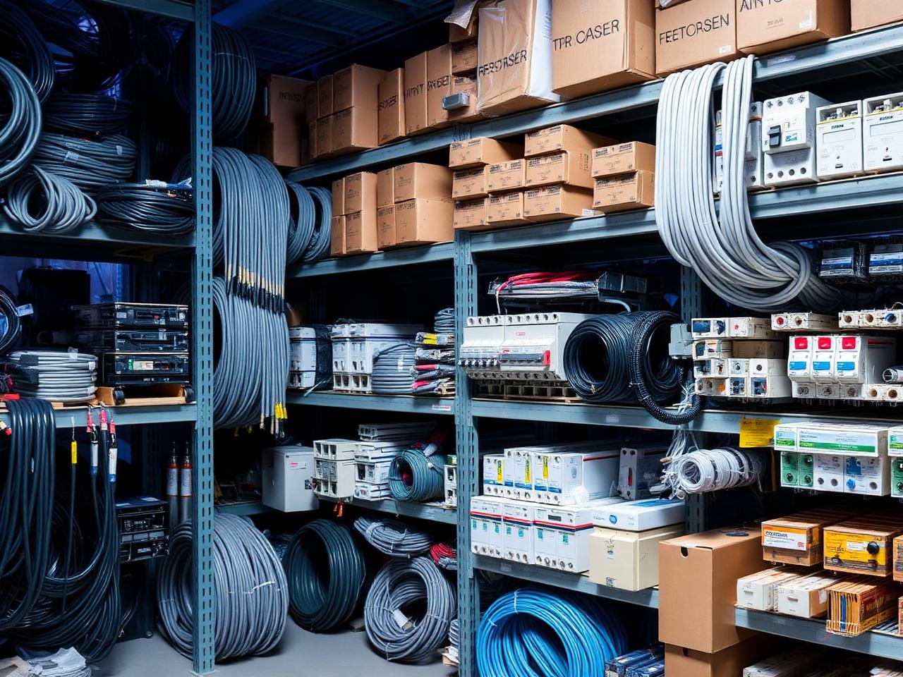 Depósito de materiales eléctricos: cables, protecciones y tableros